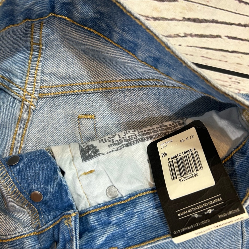 Levi’s 501 cropped high waist Ojai Ring denim jeans NWT - Picture 8 of 12
